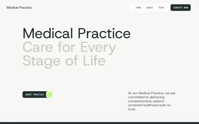 Sito web di uno studio medico creato con Mobirise (tema EvolveM5), vista desktop