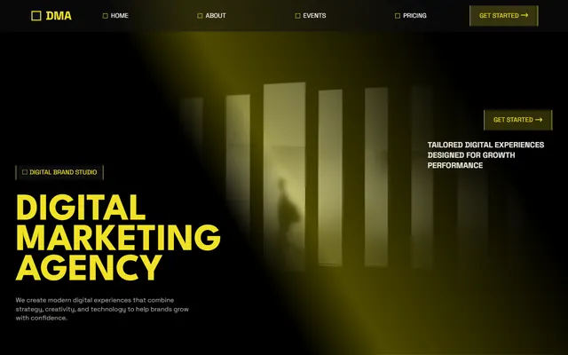 Digital marketing agency website made with Mobirise (ImpactM5 theme), desktop view