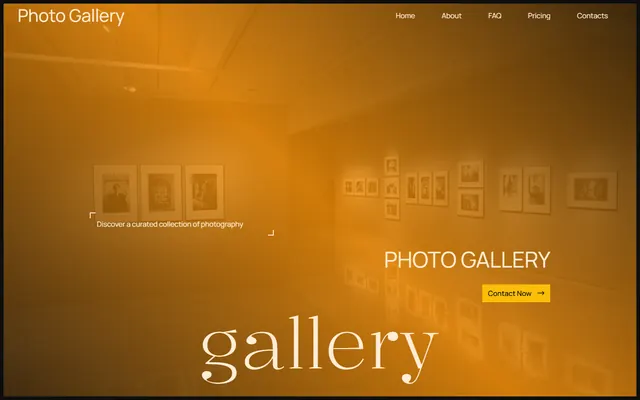 Strona z galerią zdjęć stworzona w Mobirise (motyw ReflectionM5), widok na komputerze