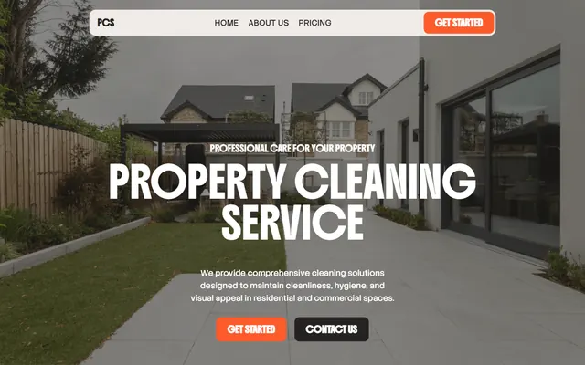 Property cleaning service website made with Mobirise (YardM5 theme), desktop view