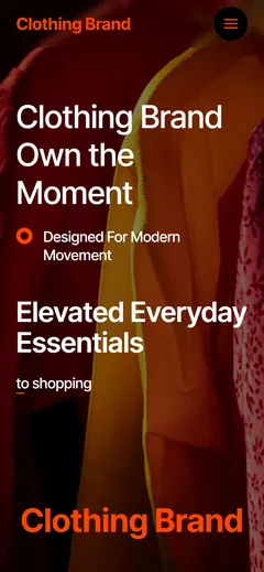 Clothing brand store website made with Mobirise, on a phone